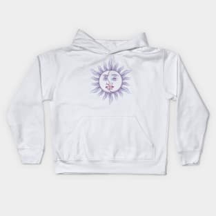 Hand Drawn Sun and Moon Occult Symbol Kids Hoodie